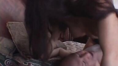 Cock sucking brunette MILF takes dick in twat and mouth before being creamed - 5 image
