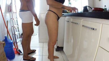 Fucking My Stepmom in The Kitchen When She Was Preparing Breakfast - 2 image