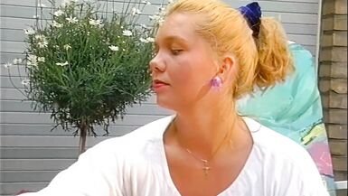 Blonde Retro Lesbians Outdoor - 3 image