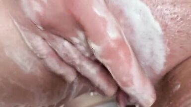 Tits and pussy covered in whipped cream and rubbing it into my little clit until I cum - 12 image
