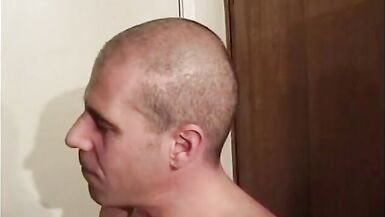 Short haired blond and bi stud suck and fuck with tattooed male - 12 image