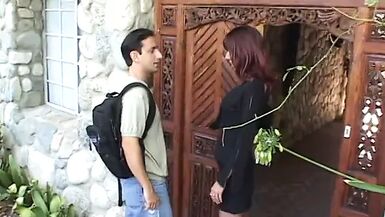 MILF redhead is fucked by a stud then gets facial cumshot