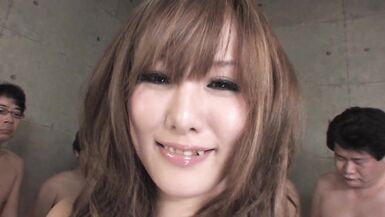 Crazy Japanese Houswife goes first Time Gangbang - 2 image