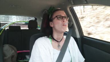 Smoking and Masturbating in the car - 10 image