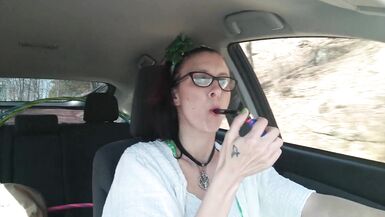Smoking and Masturbating in the car - 5 image