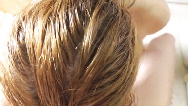 Naked and wet stepsister gave a blowjob after a shower - 3 image