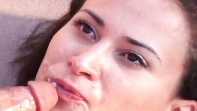 Pretty brunette amateur bitch Sasha gets her tight pussy and asshole pounded outdoors - 15 image