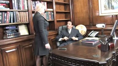 Blonde lawyer sucks her boss's cock - 1 image