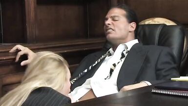 Blonde lawyer sucks her boss's cock - 3 image