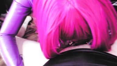 Fetish Purple Milf Eva Latex deep suck big dick footjob blowjob BDSM kink Goddess Mature Minet - 7 image