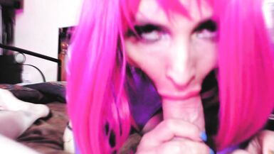 Fetish Purple Milf Eva Latex deep suck big dick footjob blowjob BDSM kink Goddess Mature Minet - 8 image