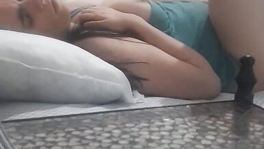 Spying on big tits Milf Sireah in bed Masturbating - 2 image