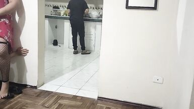 Cuckold fucking my best friend's wife while she is in the kitchen What a good woman she has - 14 image