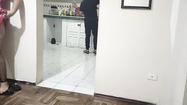 Cuckold fucking my best friend's wife while she is in the kitchen What a good woman she has - 15 image