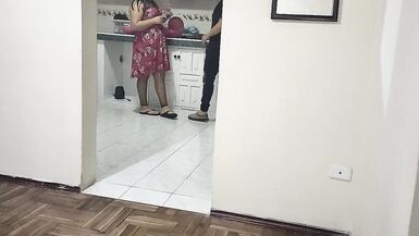 Cuckold fucking my best friend's wife while she is in the kitchen What a good woman she has - 3 image