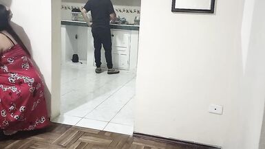 Cuckold fucking my best friend's wife while she is in the kitchen What a good woman she has - 9 image