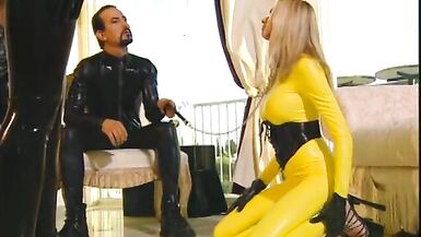 Amazing blonde whore with perfect body is fucked by strange man in black - 4 image