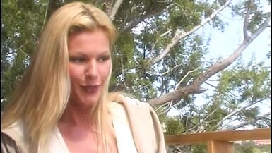 Brunette takes a thick cock up her tight pussy in front of voyeur blonde