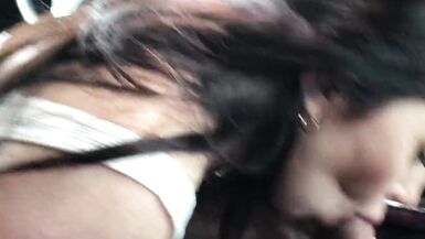 Driver girl swallowed cum and played with her pussy - 9 image