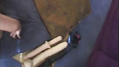 Two huge dicks and giant sex toys fill up all the holes on inexperienced blonde slut - 7 image