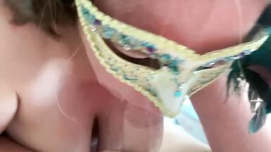 Masked Milf sucking dick - 8 image