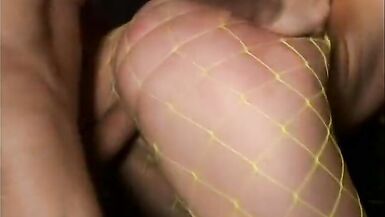 Hot whore in yellow fishnets gets her snatch butt fucked by stud - 7 image