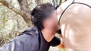Fucking a hot MILF in the forest with cum in her mouth - 4 image