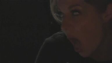 Cute blonde sucks and fucks two big dicks then gets a huge facial by candlelight - 3 image