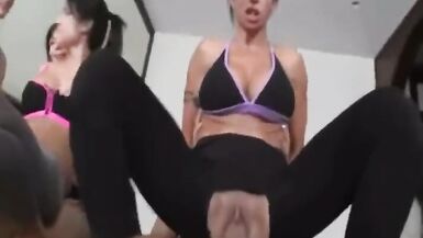 Sexy yoga students get fucked by gropey big dick instructor - 4 image