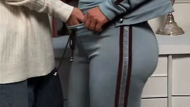 Woman catches guy in her pantie drawer, before taking off her panties - 1 image