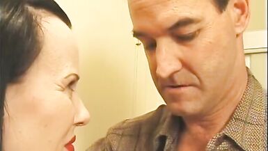 Leggy brunette with great tits fucked in her hairy pussy after blow job on sofa - 13 image