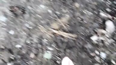 hiking barefoot in the mud, getting very dirty feet, feet fetish only ! - 2 image