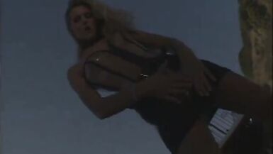 Gorgeous tall blonde slut get her tight ass ready for a fat black cock - 2 image