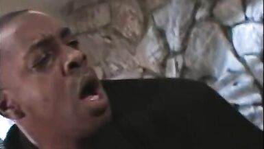 Busty black bitch gets drilled by 10 inch love canon and takes facial - 2 image