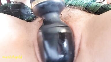 little piss slut makes herself in schoolgirl skirt and pisses in her bed with lust - 12 image