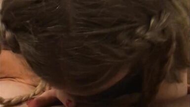 Horny blondie doing amazing blowjob with cumshot in mouth in a holidays - 10 image