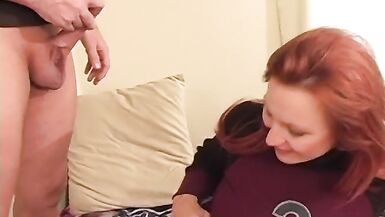 Cute redhead dizzling girl with big knockers allows her dumb shagger to pop his cookies inside her cookie - 3 image