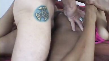 White guy fucks black bitch and creams her boobs - 15 image