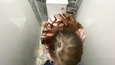 Risky Public Testing SEX Toy in the Store and Cum in Mouth in Public Toilet - 13 image