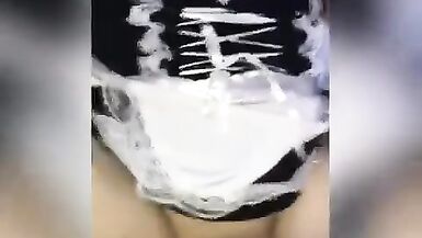Horny asian wife with maid outfit fuck hard (creampie overload) - 15 image
