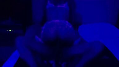 Black light fun with sexy pregnant MILF - 10 image