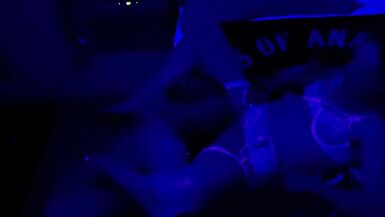 Black light fun with sexy pregnant MILF - 4 image
