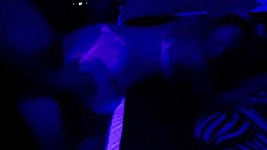 Black light fun with sexy pregnant MILF - 5 image