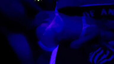 Black light fun with sexy pregnant MILF - 6 image