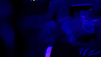 Black light fun with sexy pregnant MILF - 7 image