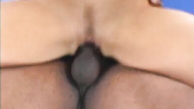Blonde MILF with perky tits gets to taste a thick black dick on the couch - 6 image