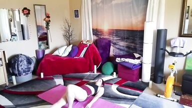 Aurora willows stretching in booty shorts - 11 image