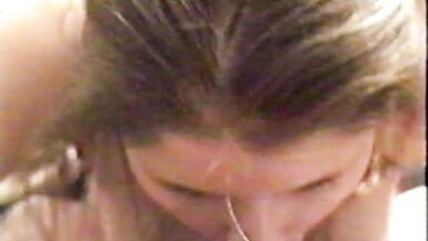 Brunette with huge natural tits gets her face covered in cum - 14 image
