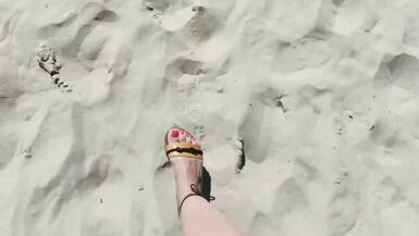 HOT MILF MASTURBATING ON A PUBLIC BEACH - 2 image