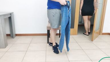 Mature mother takes clothes measures to her son's friend - 2 image